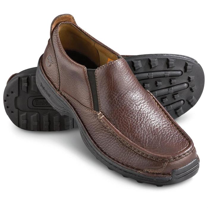 Mens brown dress slip on shoes