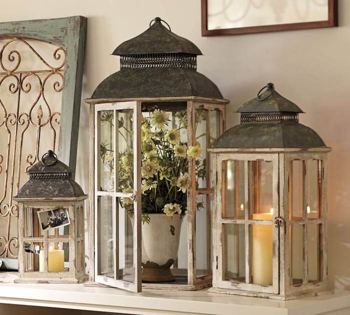 How to decorate dining room table top lanterns