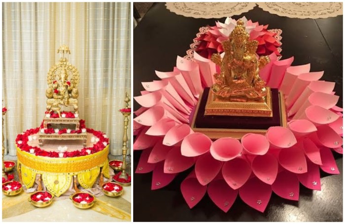 How to make lotus flower for ganpati decoration