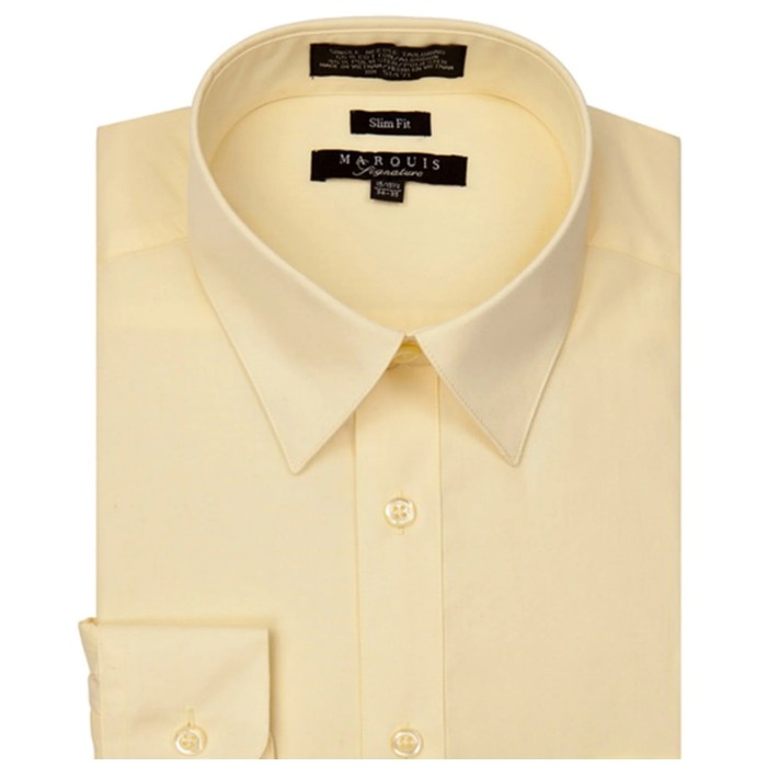 Yellow and white mens dress shirt