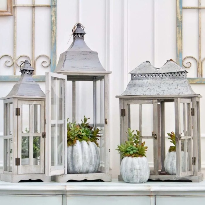 How to decorate dining room table top lanterns