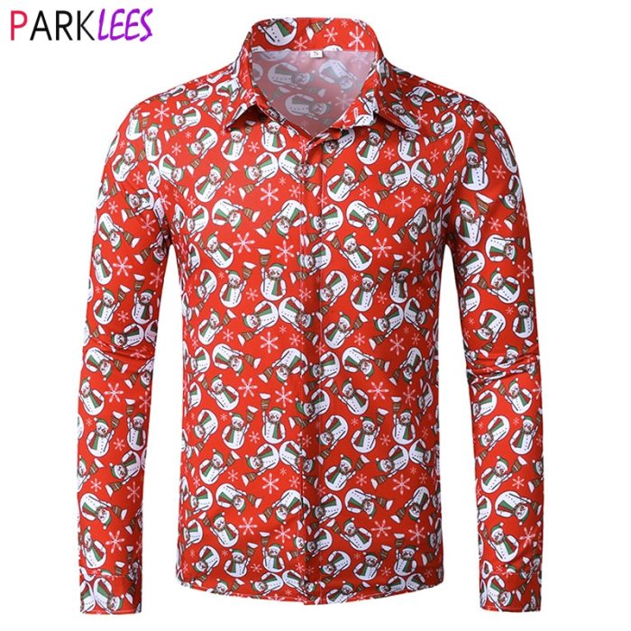 Mens dress christmas shirt