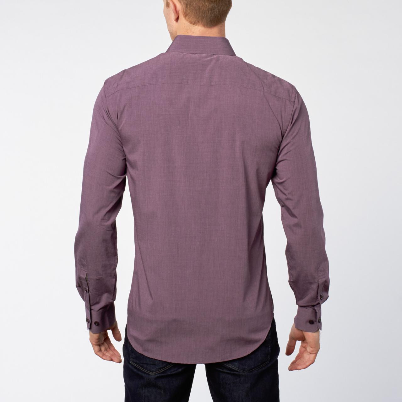 Eggplant mens dress shirt