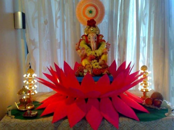 How to make lotus flower for ganpati decoration